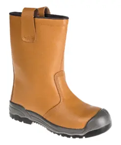 Portwest FW13 Steel Action Leather Rigger Boot S1P SR in Tan