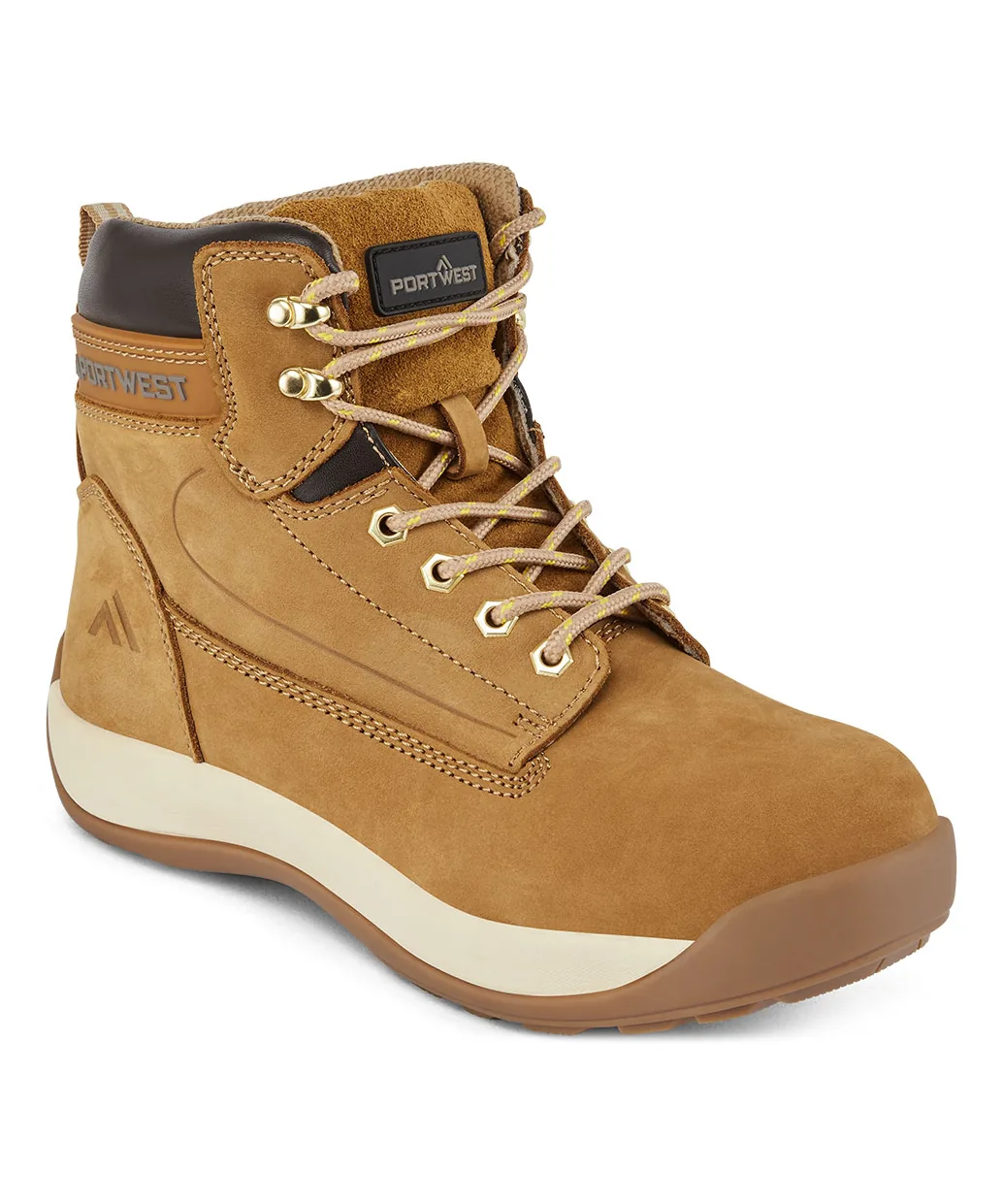 Portwest FW32 Steel Nubuck Leather Mid Boot S3 HRO in Honey