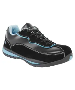Portwest FW39 Steel Leather Trainer S1P HRO SR in Black