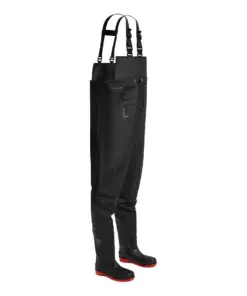 Portwest FW74 Steel PVC Chest Wader S5 FO in Black