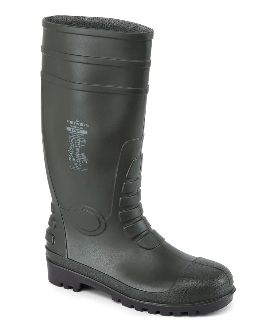 Portwest FW95 Steel PVC Wellington S5 FO in Green