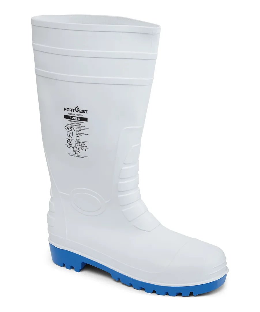 Portwest FW95 Steel PVC Wellington S5 FO in White
