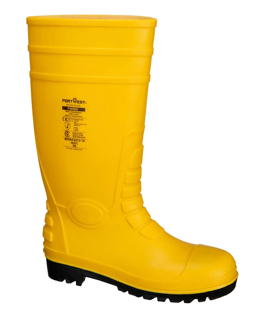 Portwest FW95 Steel PVC Wellington S5 FO in Yellow