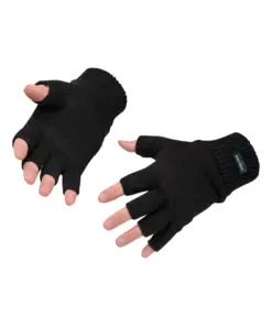 Portwest GL14 Insulated Fingerless Knit Glove in Black