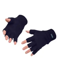 Portwest GL14 Insulated Fingerless Knit Glove in Navy
