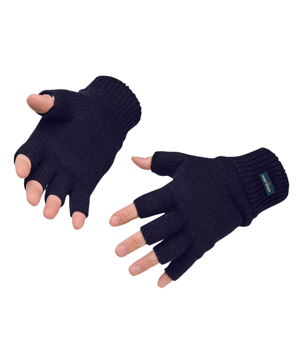 Portwest GL14 Insulated Fingerless Knit Glove in Navy
