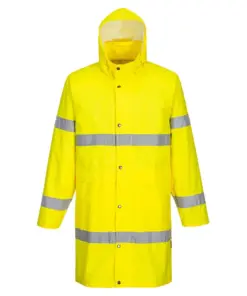 Portwest H442 Hi-Vis Rain Coat 100cm in Yellow