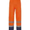 Portwest H444 Hi-Vis Contrast Classic Rain Trousers in Orange/Navy