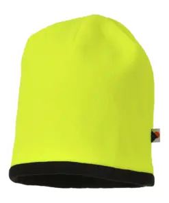 Portwest HA14 Reversible Hi-Vis Beanie Hat in Yellow/Black