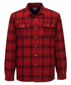 Portwest KA313 KA3 Sherpa Lined Check Shirt in Red