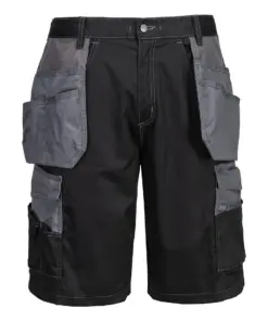 Portwest KS18 Granite Holster Shorts in Black/Zoom Grey