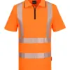 Portwest KX302 KX3 Sport Hi-Vis Zip Polo Shirt Short Sleeve in Orange