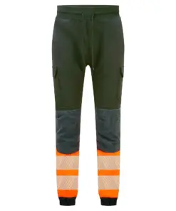 Portwest KX341 PW3 Hi-Vis Flexi Class 1 Joggers in Black/Orange