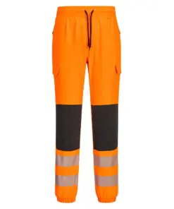 Portwest KX346 PW3 Hi-Vis Flexi Joggers in Orange/Black