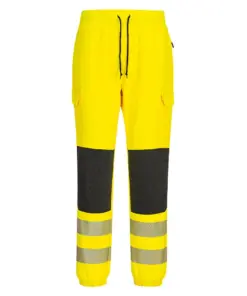 Portwest KX346 PW3 Hi-Vis Flexi Joggers in Yellow/Black