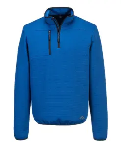 Portwest KX376 KX3 Sport Textured 1/4 Zip Sweatshirt in Quartz Blue