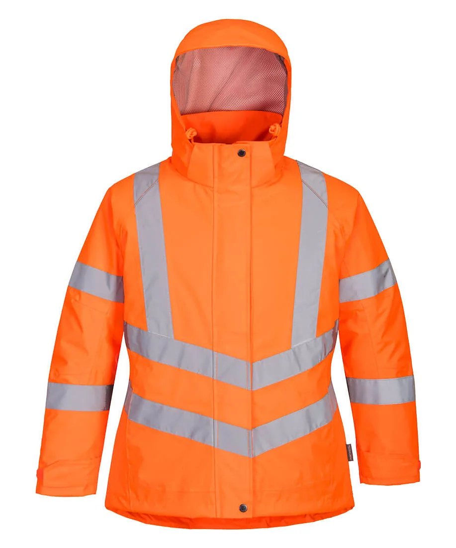 Portwest LW74 Hi-Vis Women's Winter Jacket in Orange