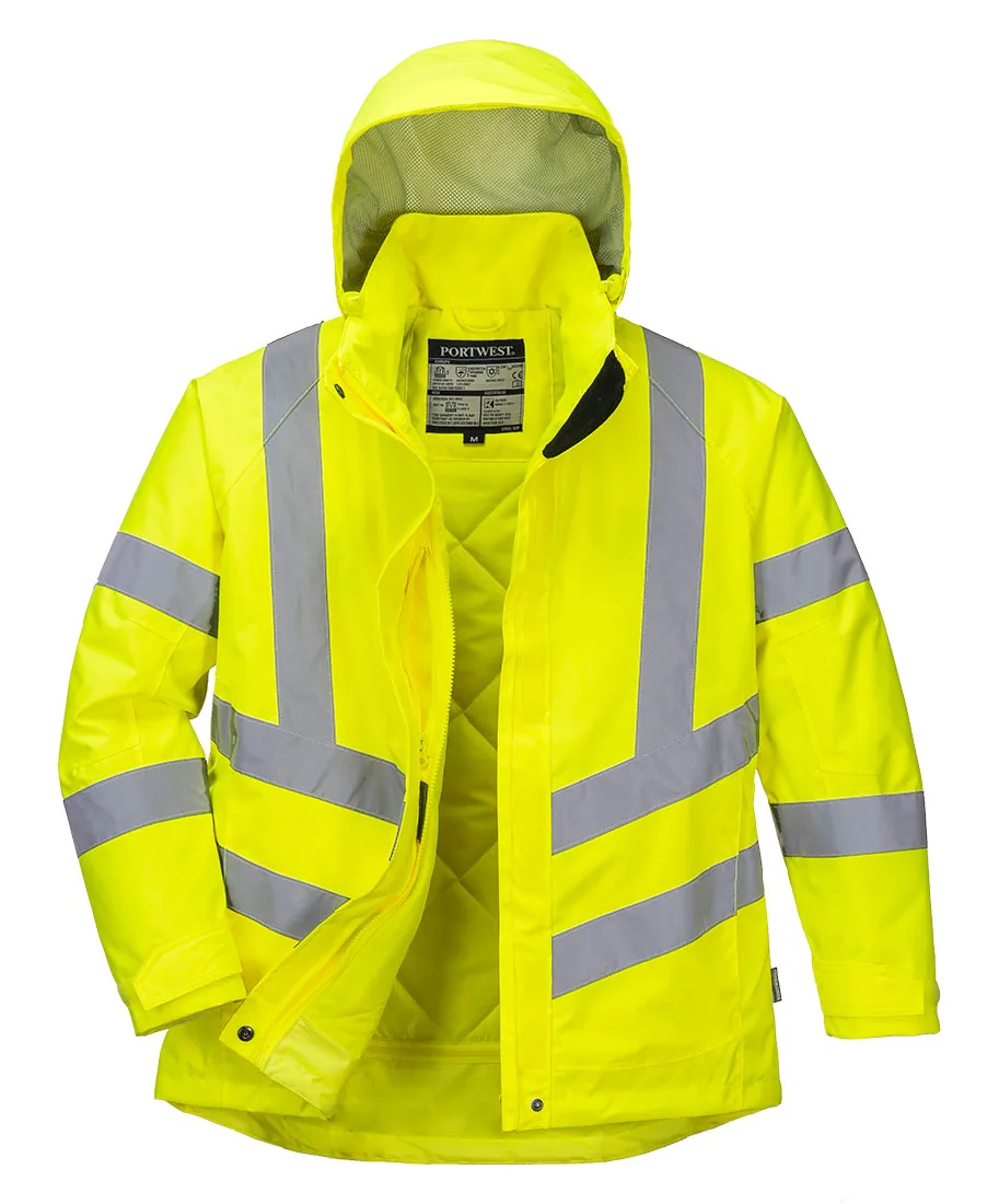 Portwest LW74 Hi-Vis Women's Winter Jacket in Yellow