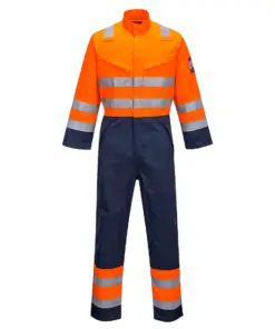 Portwest MV29 Modaflame Work HVO Multi-Norm Contrast Coverall in Orange/Navy