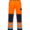 Portwest MV36 Modaflame Work HVO Multi-Norm Contrast Trousers in Orange/Navy