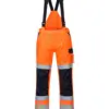 Portwest MV71 Modaflame Rain+ Hi-Vis Multi-Norm Contrast FR Trousers in Orange/Navy