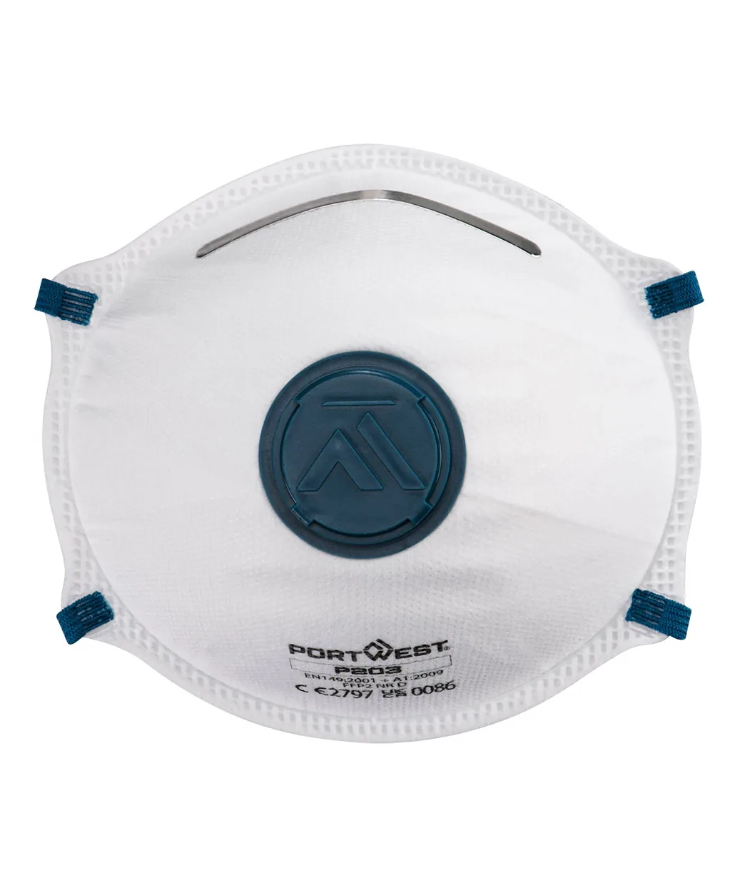 Portwest P203 FFP2 Valved Dolomite Respirator 10-Pack in White