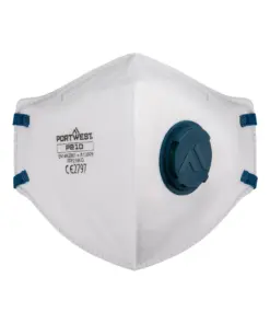 Portwest P210 FFP2 Valved Dolomite Fold Flat Respirator 3-Pack in White