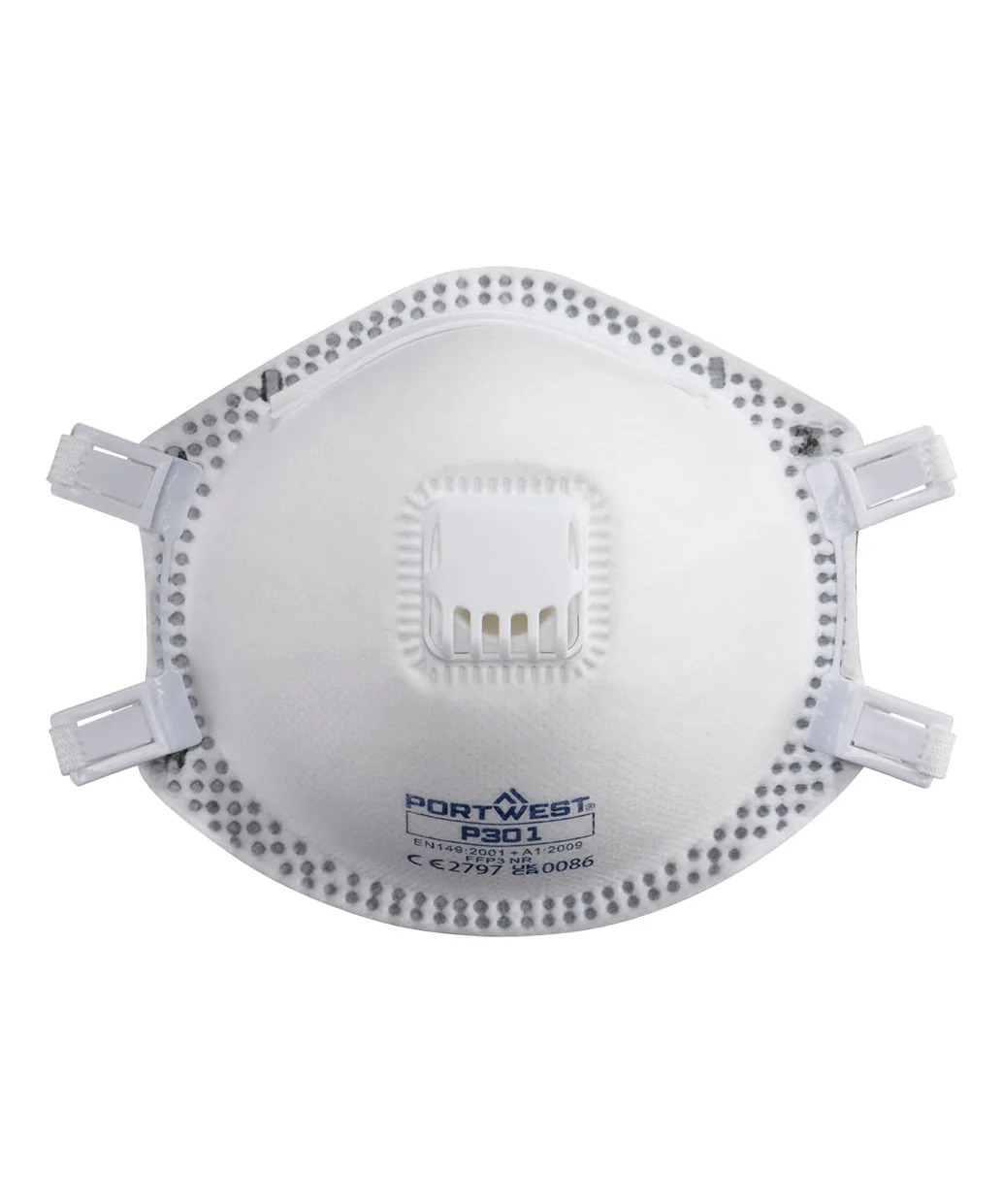 Portwest P301 FFP3 Valved Respirator 10-Pack in White