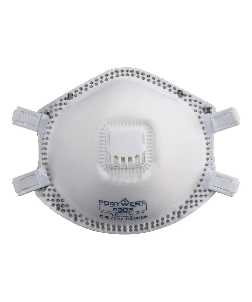 Portwest P303 FFP3 Valved Dolomite Respirator 10-Pack in White