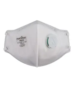 Portwest P310 FFP3 Valved Dolomite Fold Flat Respirator 3-Pack in White