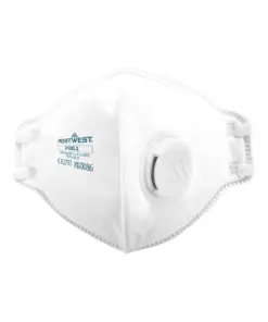 Portwest P351 FFP3 Valved Dolomite Fold Flat Respirator 20-Pack in White