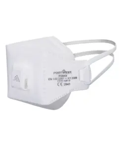 Portwest P393 EAGLE PRO FFP3 Valved Dolomite Fold Flat Respirator 10-Pack in White