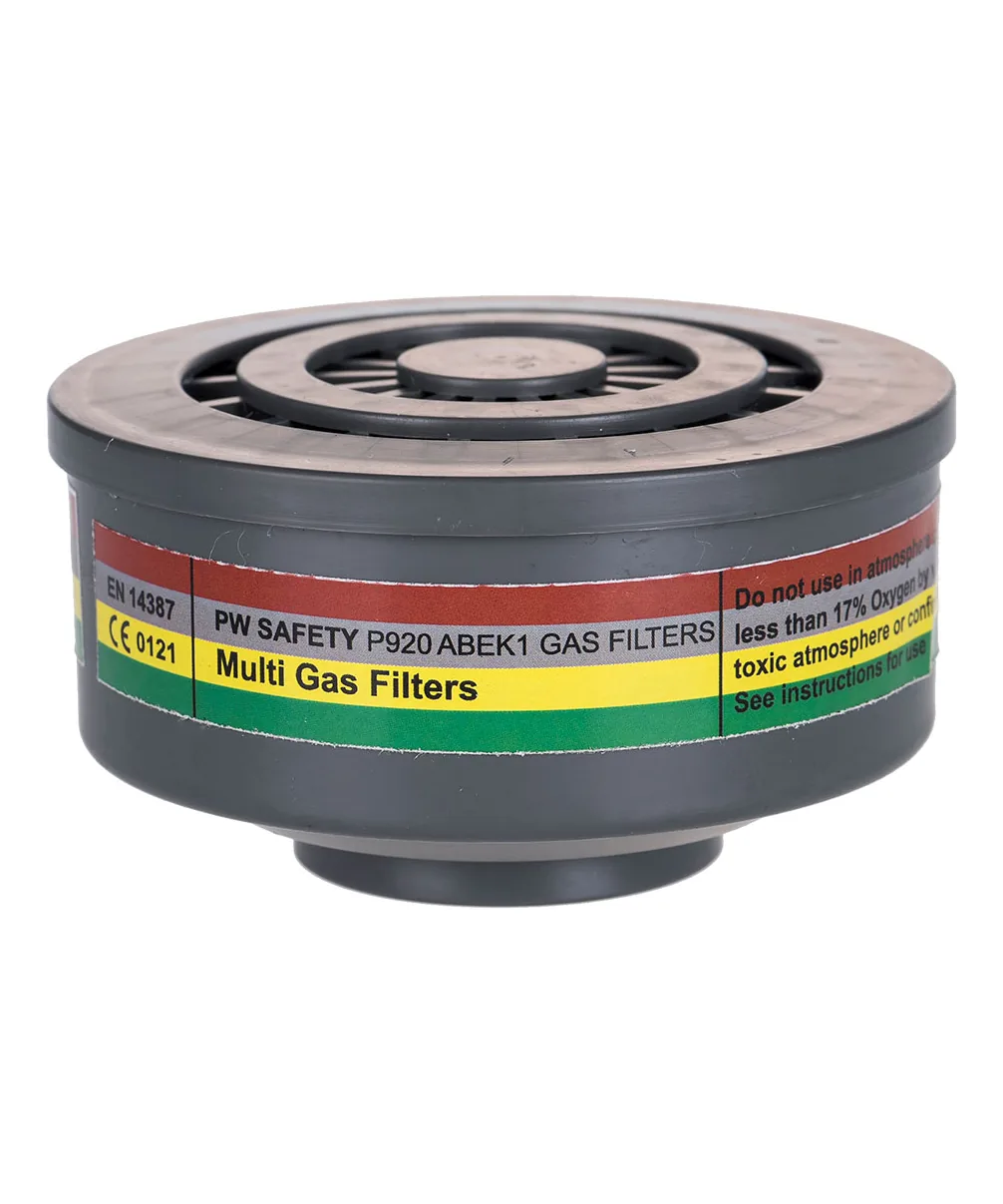 Portwest P920 ABEK1 Gas Filter Special Thread Connection 4-Pack in Grey