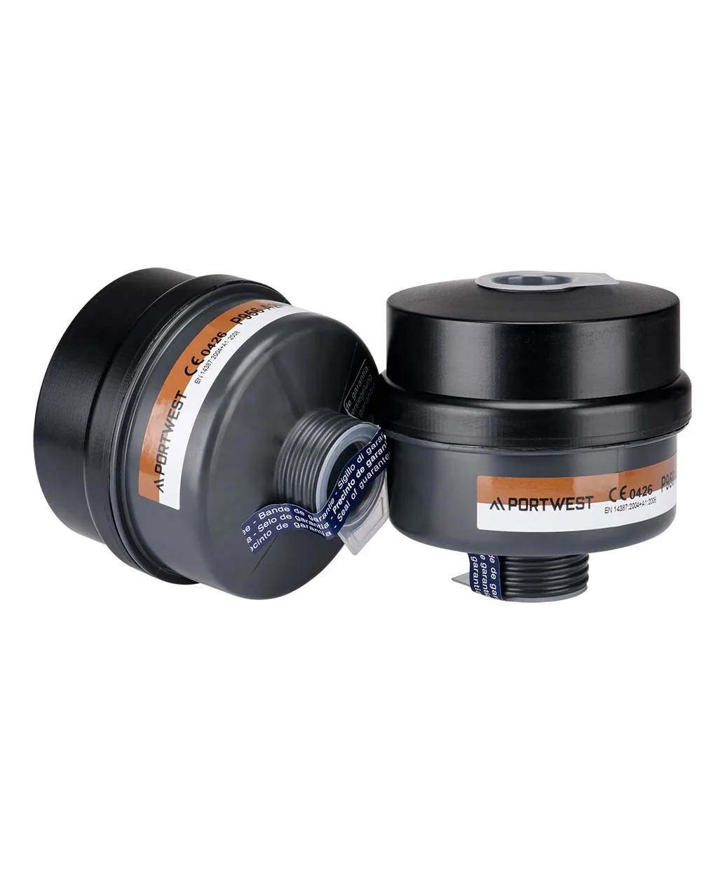 Portwest P956 A2P3 Combination Filter Universal Thread 4-Pack in Black