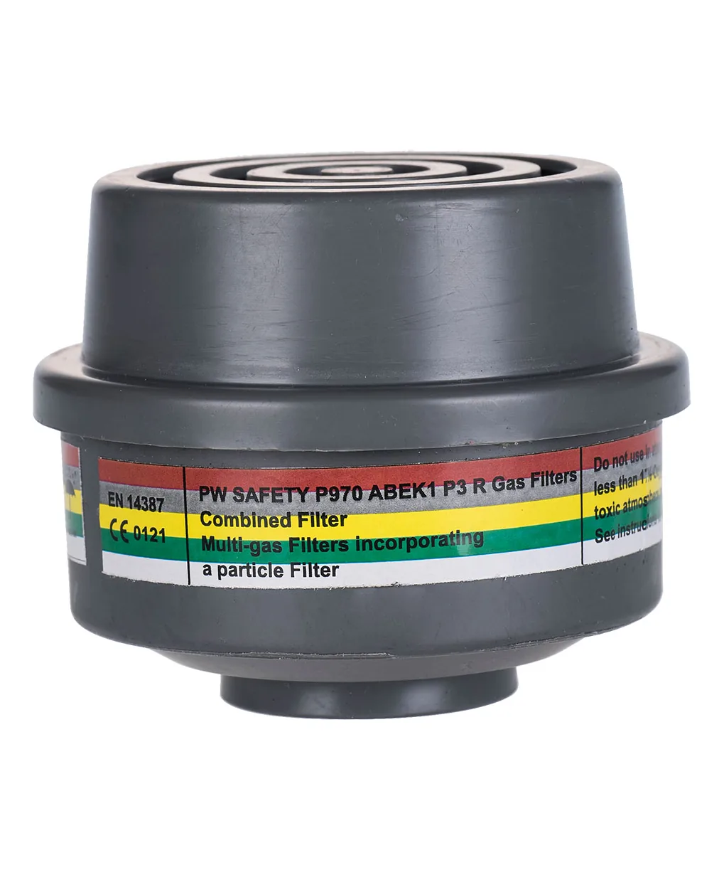 Portwest P970 ABEK1P3 Combination Filter Special Thread Connection 4-Pack in Grey
