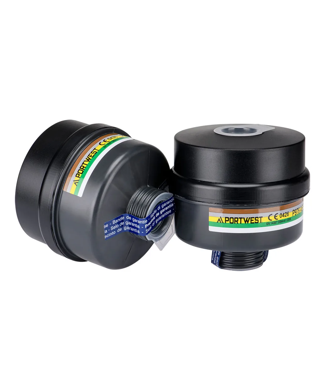 Portwest P976 ABEK2P3 Combination Filter Universal Thread 4-Pack in Black