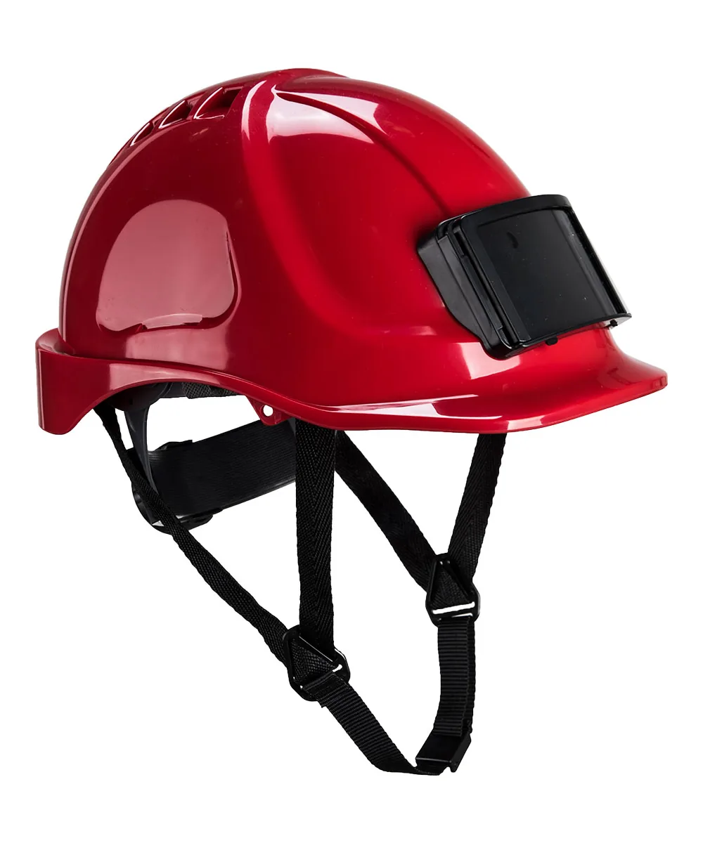 Portwest PB55 Endurance Badge Holder Helmet in Red