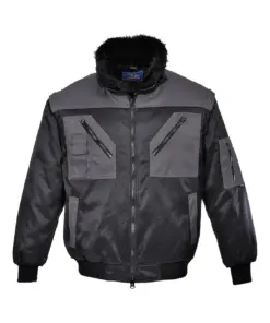 Portwest PJ20 Two Tone Pilot Jacket in Black/Grey