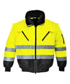 Portwest PJ50 Hi-Vis 3-in-1 Contrast Pilot Jacket in Yellow/Black