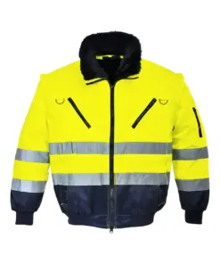 Portwest PJ50 Hi-Vis 3-in-1 Contrast Pilot Jacket in Yellow/Navy