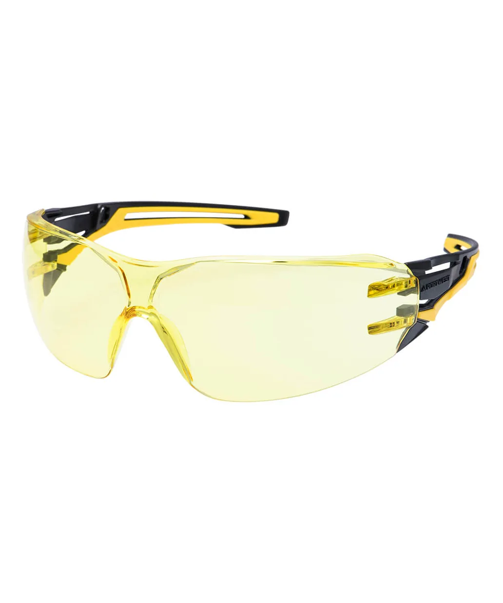 Portwest PR01 Anthracite Wraparound Safety Glasses in Amber