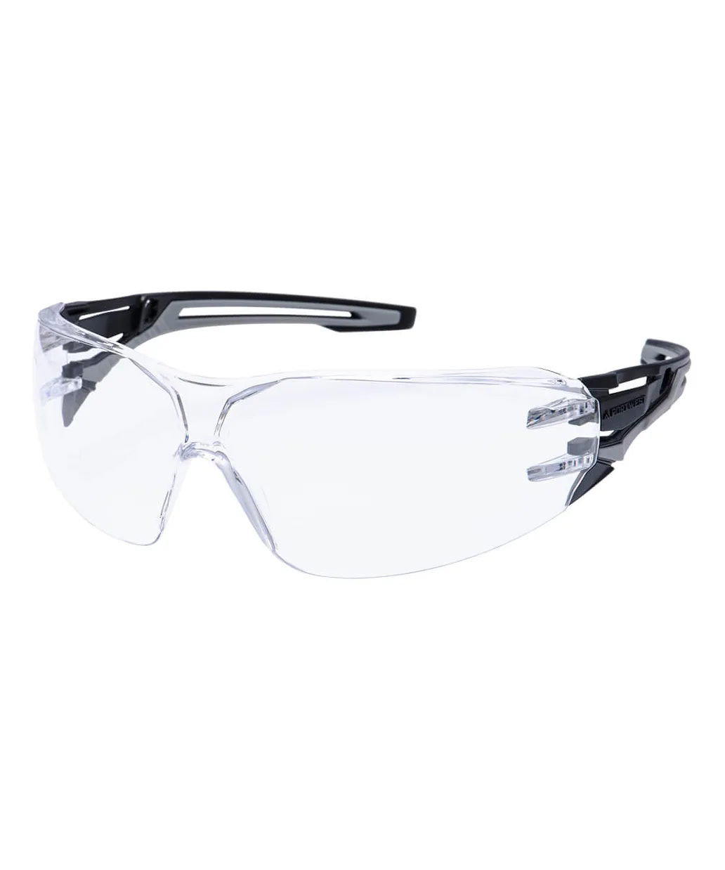 Portwest PR01 Anthracite Wraparound Safety Glasses in Clear