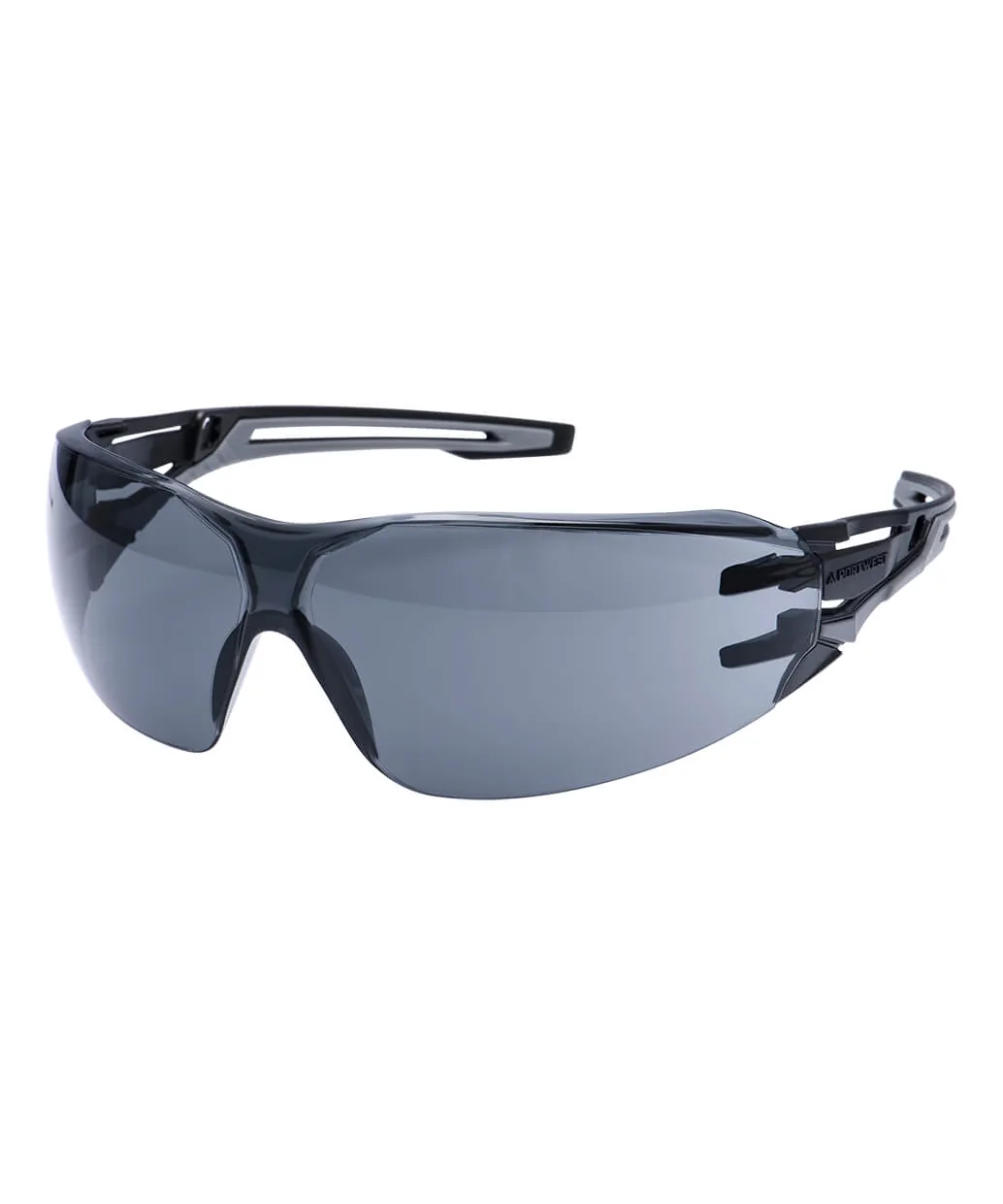 Portwest PR01 Anthracite Wraparound Safety Glasses in Smoke