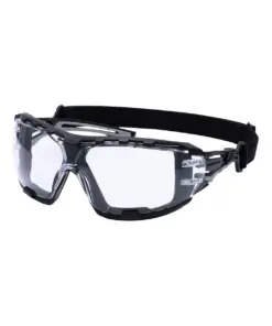 Portwest PR02 Anthracite Wraparound Plus Safety Glasses in Clear