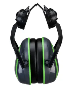 Portwest PW03 HV Extreme Ear Defenders Low Clip-On Metal Free in Grey/Green