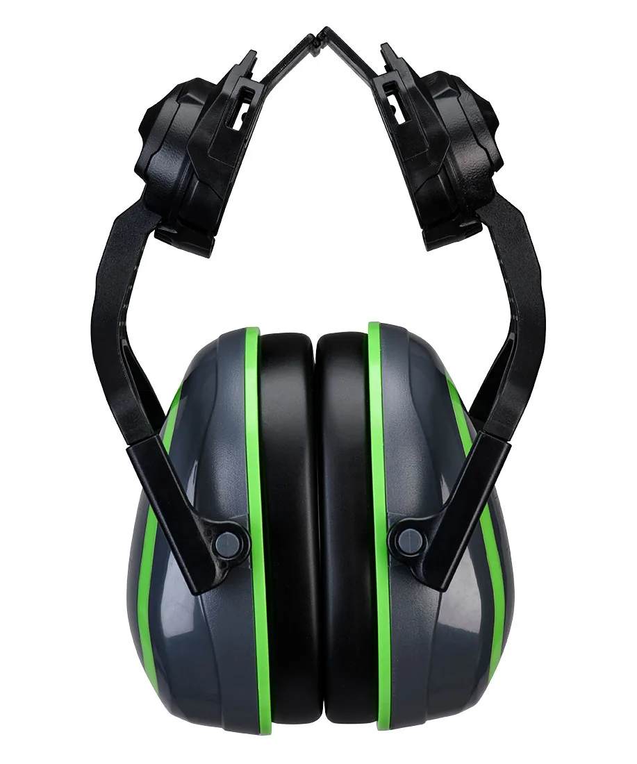 Portwest PW03 HV Extreme Ear Defenders Low Clip-On Metal Free in Grey/Green
