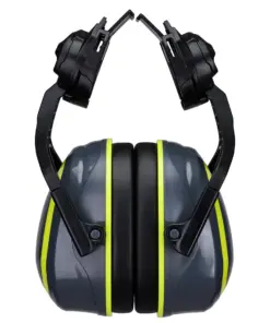 Portwest PW04 HV Extreme Ear Defenders Medium Clip-On Metal Free in Grey/Yellow