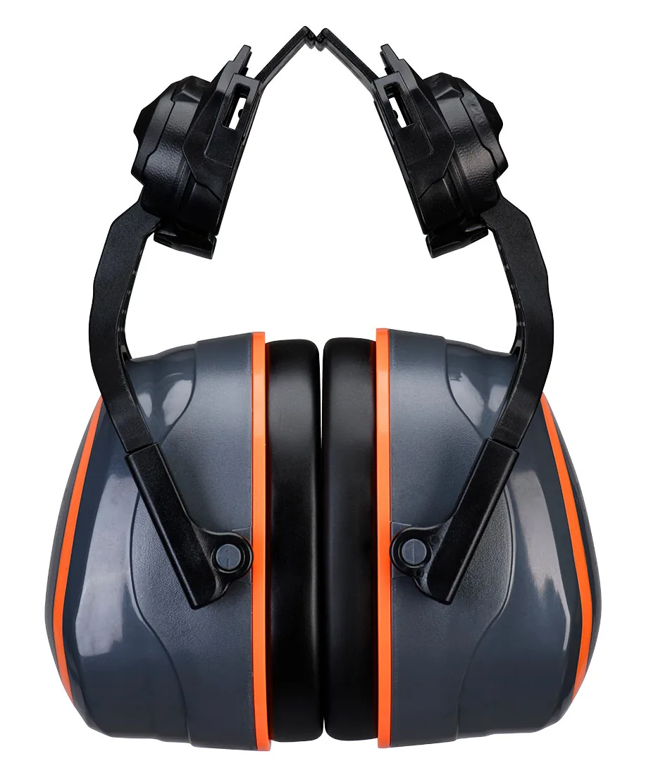 Portwest PW05 HV Extreme Ear Defenders High Clip-On Metal Free in Grey/Orange