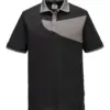 Portwest PW210 Two Tone Polo Shirt Short Sleeve in Black/Zoom Grey