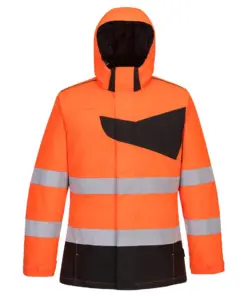 Portwest PW261 Hi-Vis Winter Jacket in Orange/Black